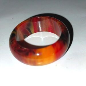 Unisex Red Galaxy Resin Ring Band sz 6
